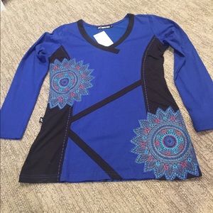 NWT Leopards & Roses Tunic